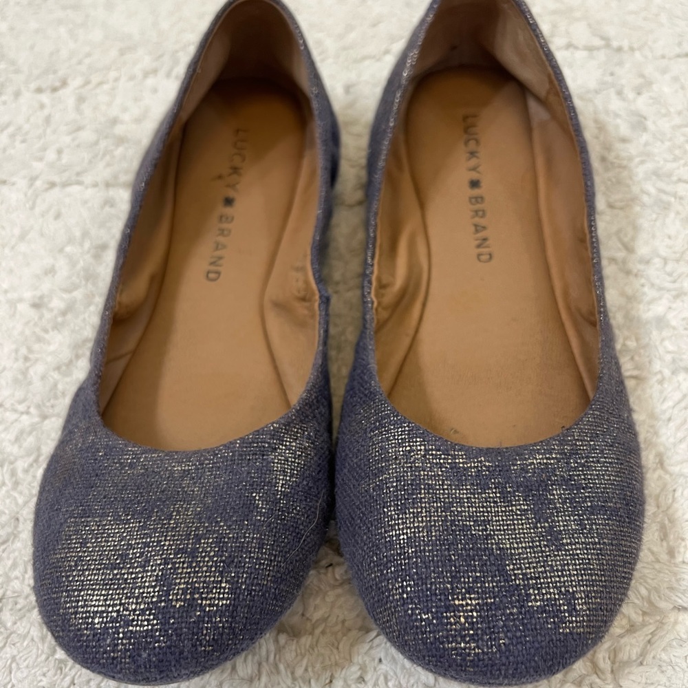 Lucky Brand flats size 5.5 Blue jean color with a little sheen/ sparkle